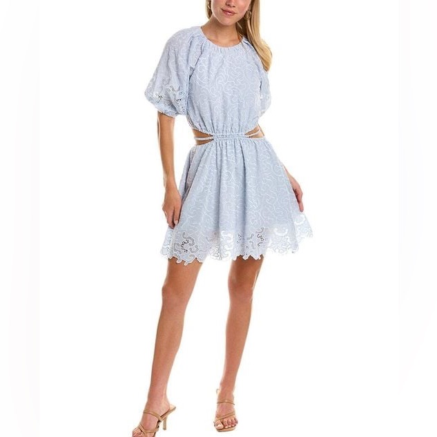 Jonathan Simkhai Women's Blue Anaise Mini Dress Size 8 Nwt